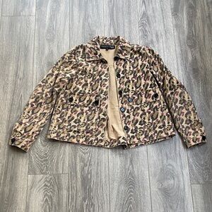 Veronica Beard - 100% Cotton Leopard Print Relaxed Fit Utility Jacket - Size XS